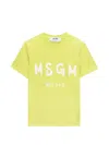 Msgm Logo-print T-shirt In Yellow