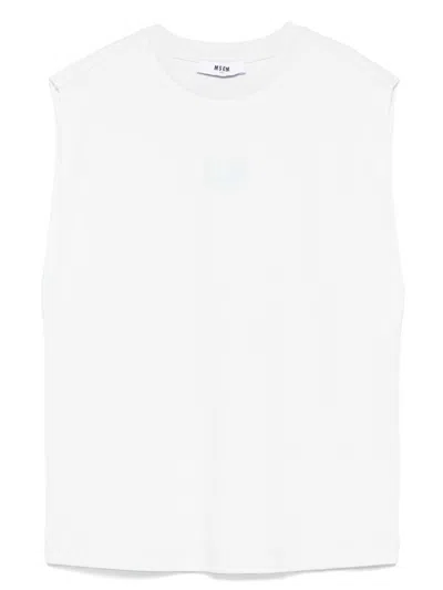 Msgm Kids' Logo-print Tank Top In Green