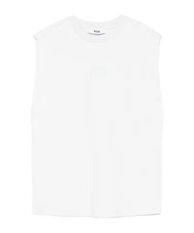Msgm Logo-print Tank Top In White