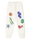 Msgm Logo-print Tapered Trousers In Neutrals