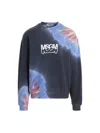 Msgm Burro Studio Logo Print Tie Dye Sweatshirt In Gray
