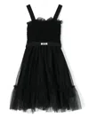 Msgm Logo-print Tiered Dress In Black