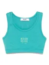 Msgm Logo-print Top In Blue