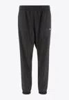 Msgm Logo Print Track Pants In Black