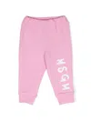 Msgm Logo-print Slip-on Track Pants In 粉色