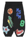 Msgm Logo-print Track Pants In 黑色