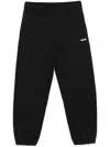 Msgm Black Cotton Sweatpants With White Logo In Black