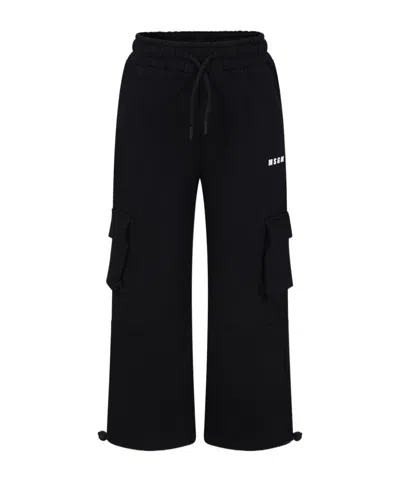 Msgm Logo-print Track Pants In Black
