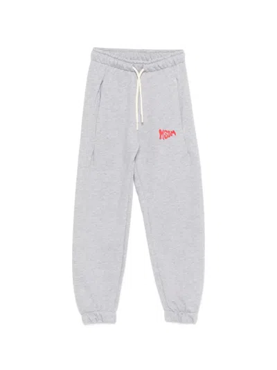 Msgm Logo-print Track Pants In Blue
