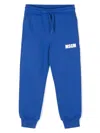 Msgm Blue Trousers For Kids With Logo In Blue