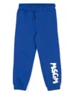 Msgm Logo-print Track Pants In Blue