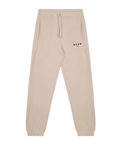 Msgm Logo-print Track Pants In Nude