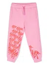 Msgm Kids Logo Printed Drawstring Track Pants In Pink