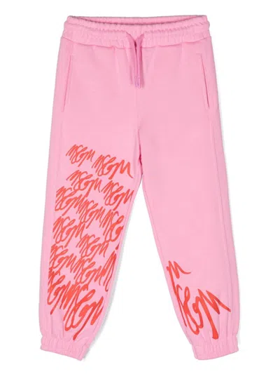 MSGM LOGO-PRINT TRACK PANTS
