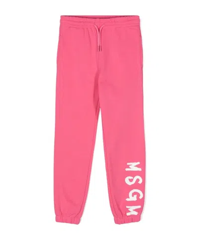 Msgm Logo-print Track Pants In Pink