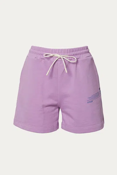 Msgm Logo-print Track Short In Malve In Purple