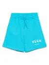 Msgm Logo-print Track Shorts In Blue