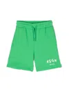 Msgm Logo-print Track Shorts In Green