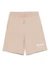 Msgm Logo-print Track Shorts In Neutrals