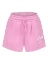 Msgm Logo-print Track Shorts In Pink