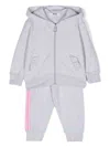 Msgm Girls Grey Cotton Tracksuit In Grey
