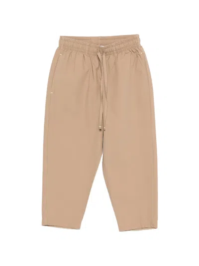 Msgm Kids' Logo-print Trousers In Brown