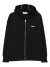 Msgm Logo-print Zip-up Hoodie In Black