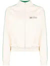 Msgm Logo-print Zip-up Sweatshirt In Neutrals