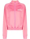 Msgm Logo-print Zip-up Sweatshirt In Pink