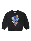 Msgm Black Sweatshirt For Baby Boy With Logo In 黑色