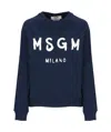 Msgm Woman Sweatshirt Midnight Blue Size Xxs Cotton In Black