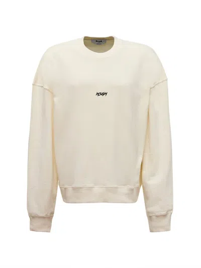 MSGM MSGM LOGO PRINTED CREWNECK SWEATSHIRT