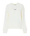 Msgm Logo Printed Crewneck Sweatshirt In White