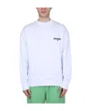 Msgm Crewneck Sweatshirt With Logo In White