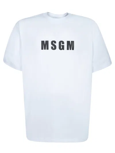 MSGM LOGO-PRINTED CREWNECK T-SHIRT