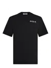 Msgm Logo Cotton Crew Neck T-shirt In Black