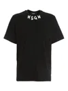 Msgm Logo Crew Neck T-shirt In Black