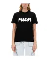 Msgm Graffiti Logo-print T-shirt In Black