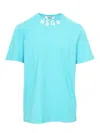 Msgm Logo Printed Crewneck T-shirt In Azzurro