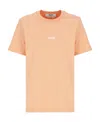 Msgm Logo Printed Crewneck T-shirt In Nude