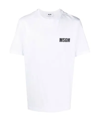 MSGM MSGM LOGO PRINTED CREWNECK T-SHIRT