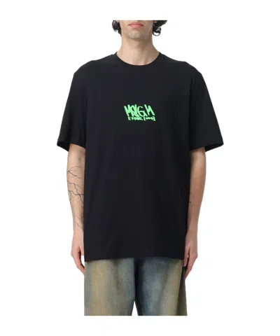 Msgm Logo Printed Crewneck T-shirt In Black