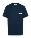 Msgm Logo Printed Crewneck T-shirt In Blue
