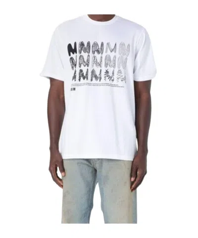 MSGM MSGM LOGO PRINTED CREWNECK T-SHIRT