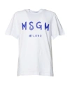 Msgm Logo Printed Crewneck T-shirt In White