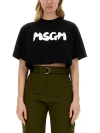 MSGM MSGM LOGO PRINTED CROPPED T