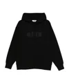 Msgm Logo Printed Drawstring Hoodie In Black