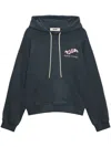 Msgm Logo-printed Drawstring Hoodie In Grey