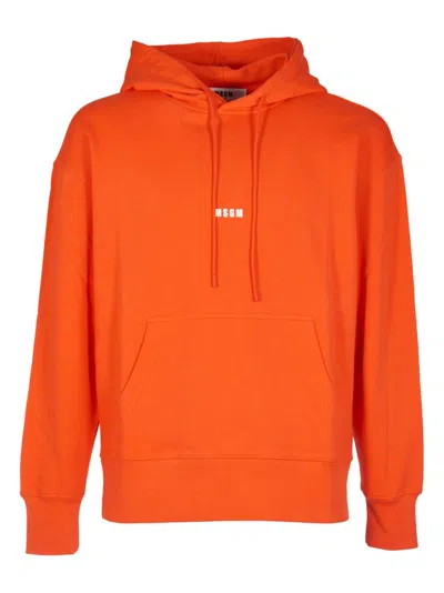 Msgm Logo Hoodie In Red