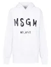 Msgm Logo-print Cotton Hoodie In White